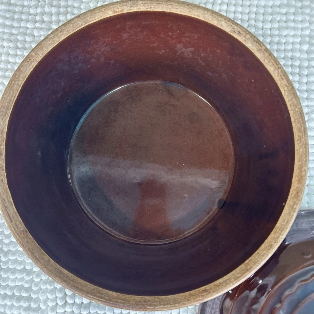 VTG 1950s Marcrest Colorado Brown Stoneware 3 Qt Dutch Oven Casserole w/Lid